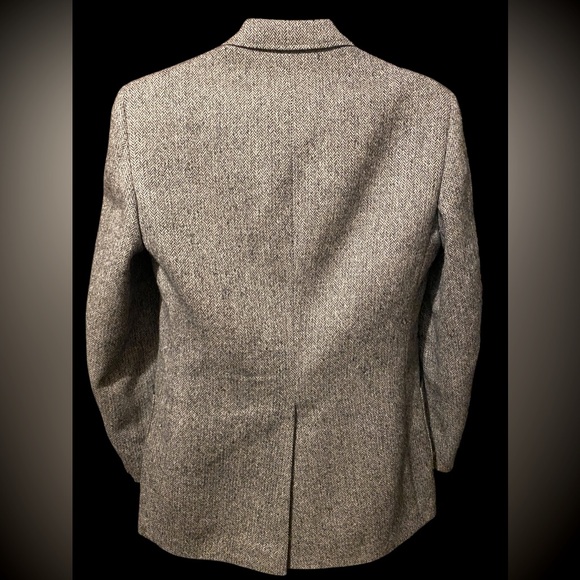 VTG Cambridge Classics Men's Tweed Sport Coat Two Button Gray Herringbone - Picture 3 of 6